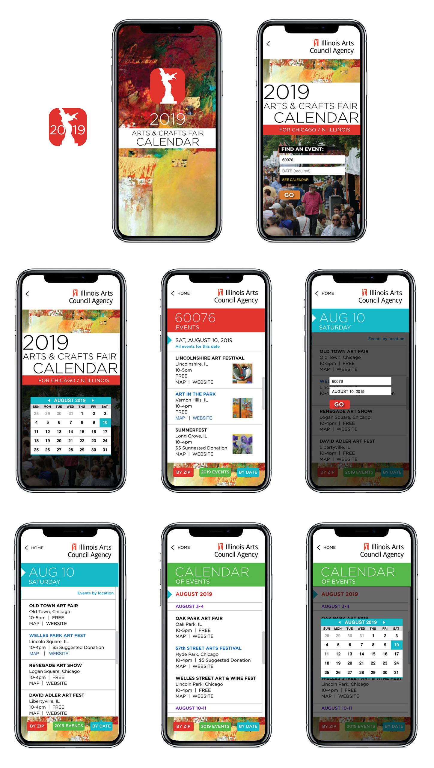 art fair events app UX UI design