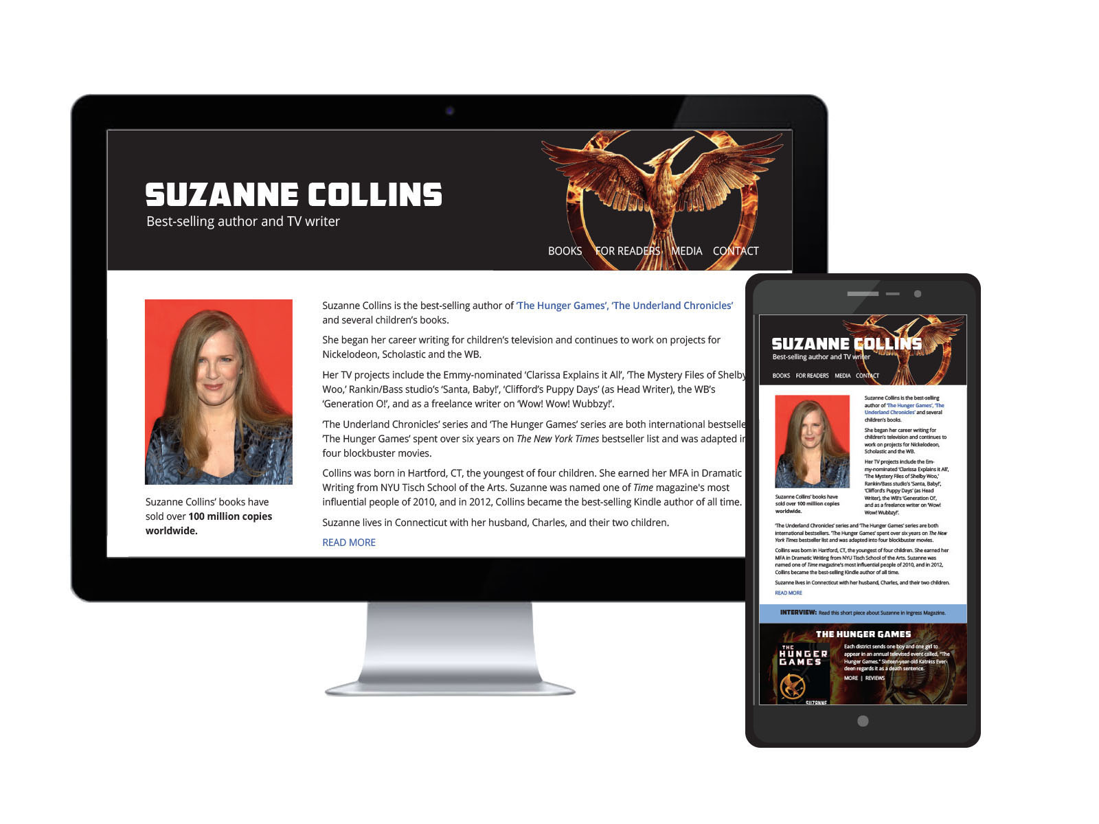 After author website UX/UI design home